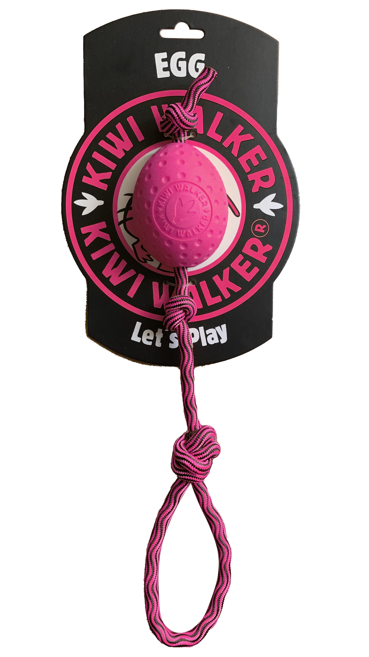 KIWI Walker EGG Dog Toy with Rope for Fetch and Tug
