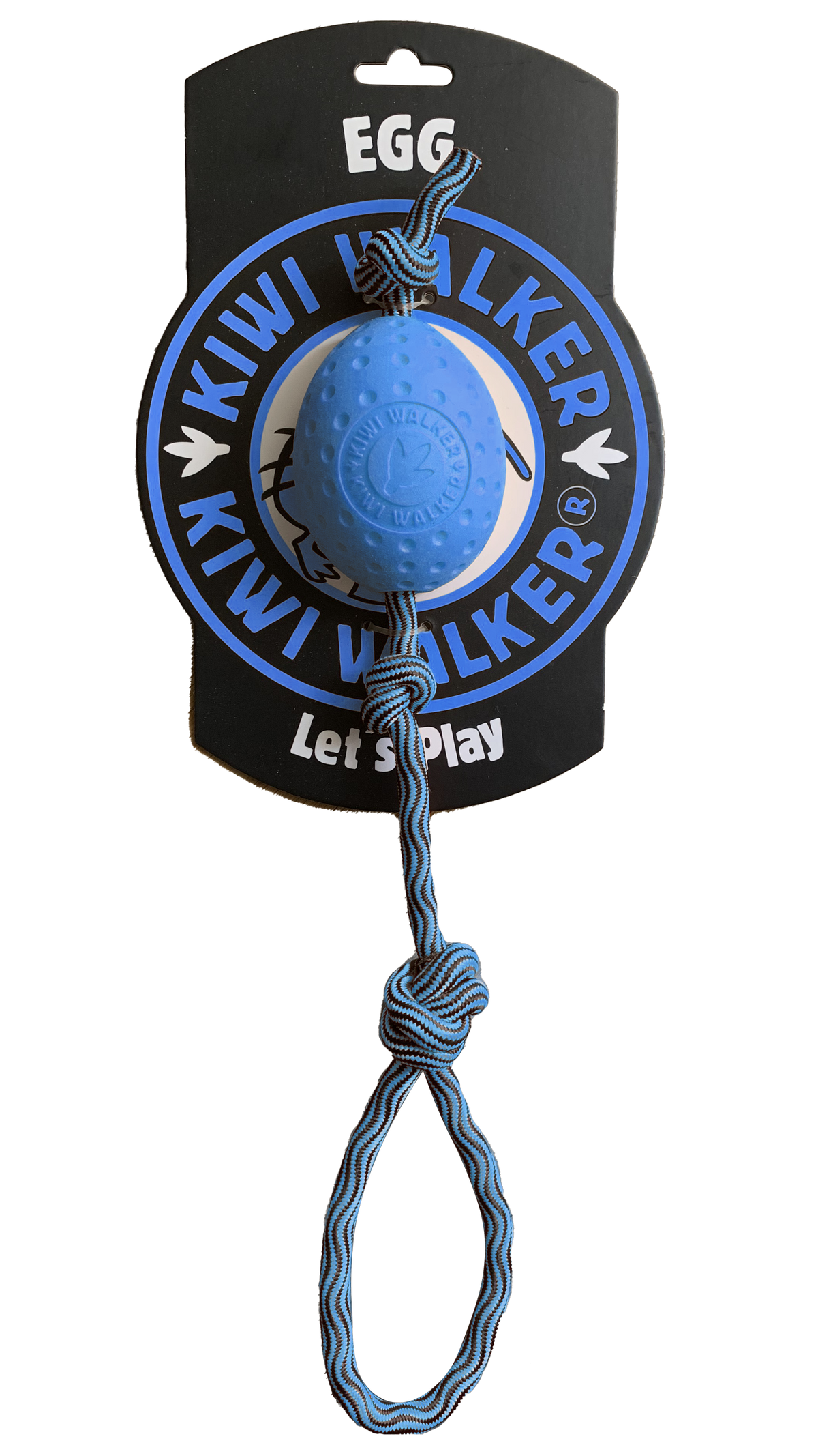 KIWI Walker EGG Dog Toy with Rope for Fetch and Tug