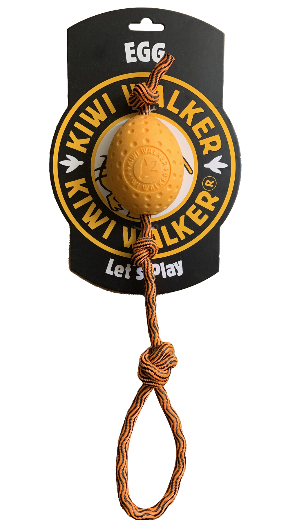 KIWI Walker EGG Dog Toy with Rope for Fetch and Tug