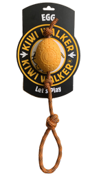KIWI Walker EGG Dog Toy with Rope for Fetch and Tug