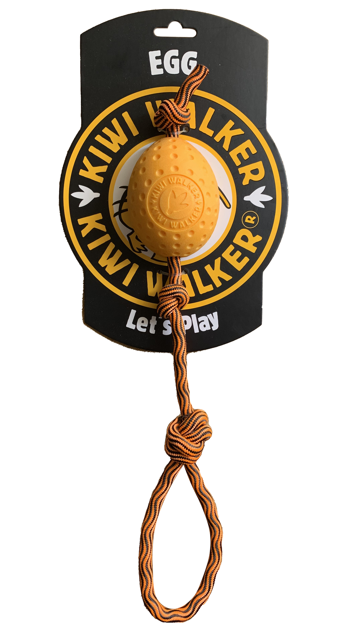KIWI Walker EGG Dog Toy with Rope for Fetch and Tug